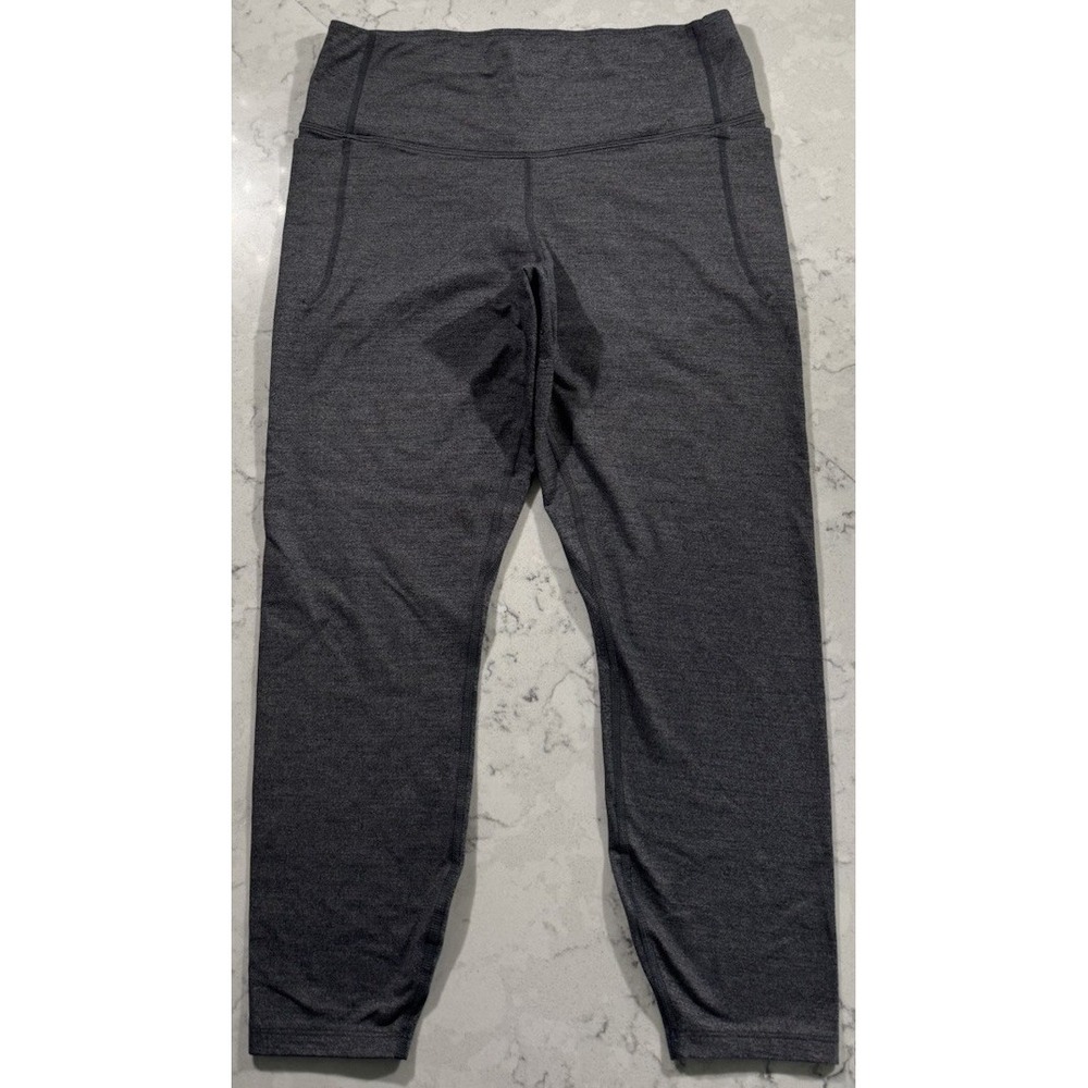 Under Armour Meridian Leggings Womens Large Gray High Rise Yoga Performance Logo